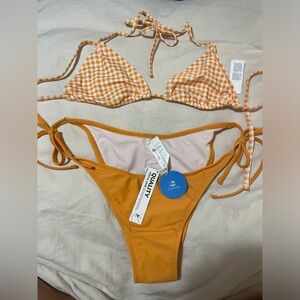 Cupshe Orange Gingham Bikini in Medium